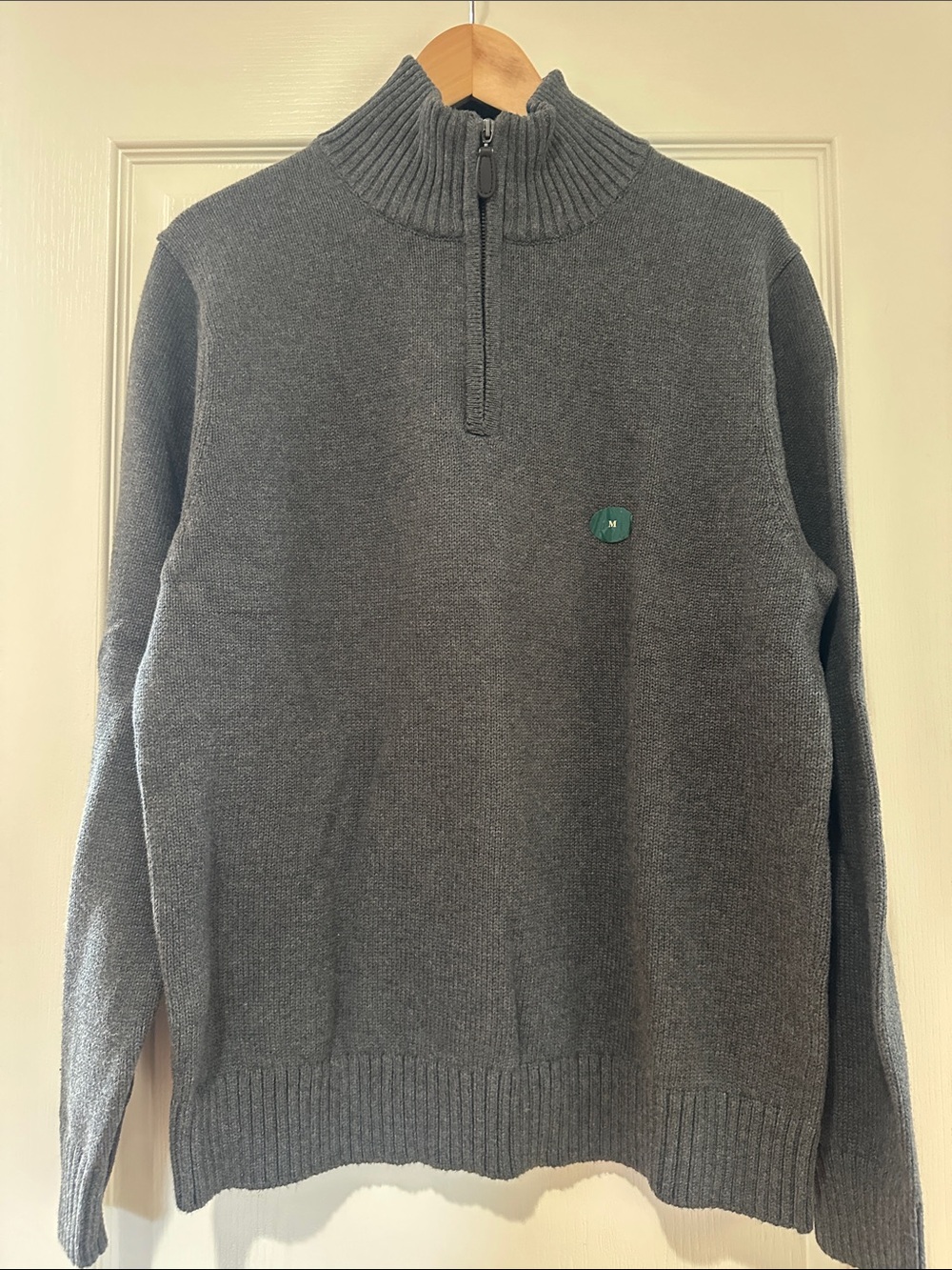 LL Bean Men's Gray Half-Zip Sweater - Classic Ribbed Collar